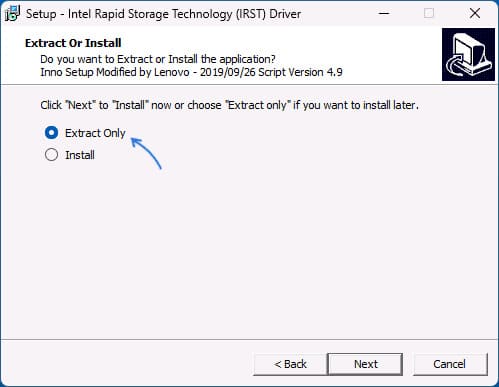 Extract Only Option